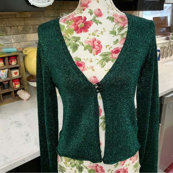Free People Emerald Green Emmaline Metallic Cardigan Sweater Size Medium
New - Picture 2 of 12